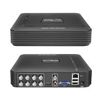 ahd видеорегистратор орбита ot-vnr18 (8 камер, 5мр-n) комплект блок питания, мышь usb, черный  фото