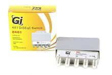 переключатель diseqc  4х1  gi  b401 для пприёма 4 спутников одним ресивером ( приставкой) с кожухом  фото