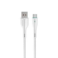 шнур usb - type-c sendem m18 белый, длина 1 м, силиконовый кабель  фото