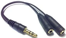 а/шнур орбита ta-236 (джек 3,5 мм на 2 гнезда 3,5мм) 20см/10/4000  фото