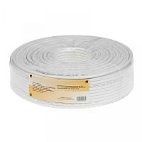 кабель cadena rg 6u economical белый коаксиал ccs 1,0 мм экран al фольга+оплётка 32*0,12 al за1 метр  фото